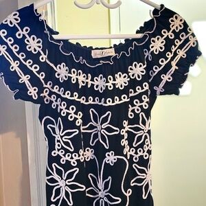 Women's Black Embroidered Off Shoulder Blouse